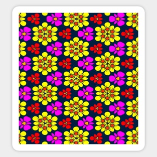 Yellow and Pink Flower Pattern Sticker